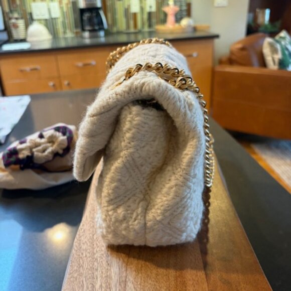 Tory Burch Fleming Soft Boucle Small Convertible Shoulder Bag, New Cream - Picture 11 of 14